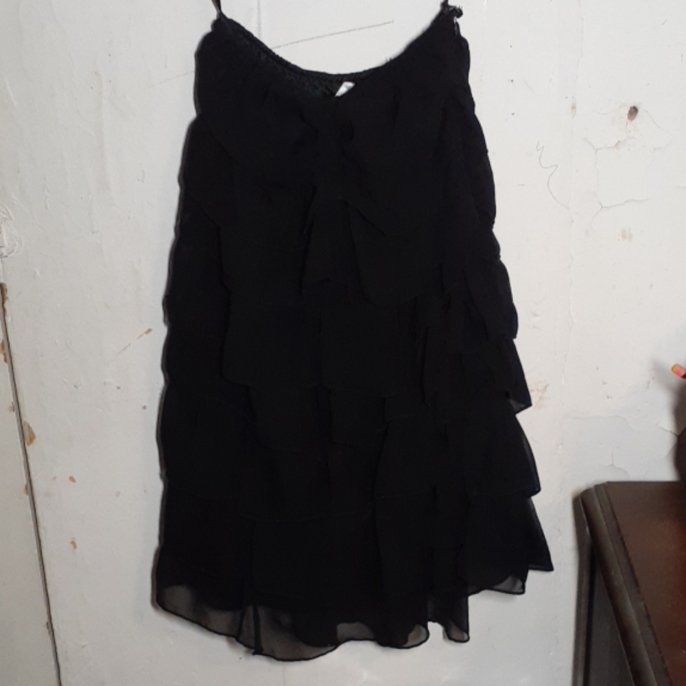 Black ruffle skirt